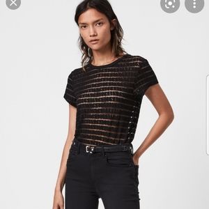 NWT All Saints Bela Stripe Tee